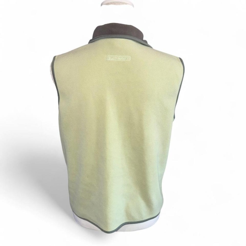 Old Navy Pale Mint Green w/Gray trim zip up vest‎ Ladies Medium - Picture 3 of 6